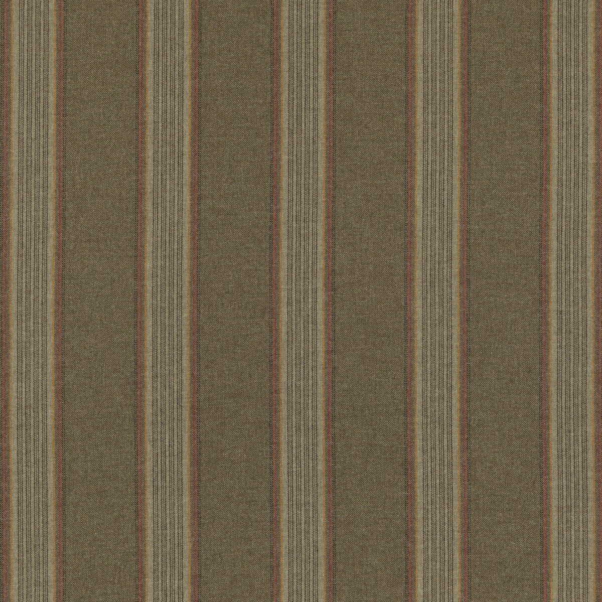 Moray Stripe fabric in lovat color - pattern FD808.R106.0 - by Mulberry in the Mulberry Wools IV collection