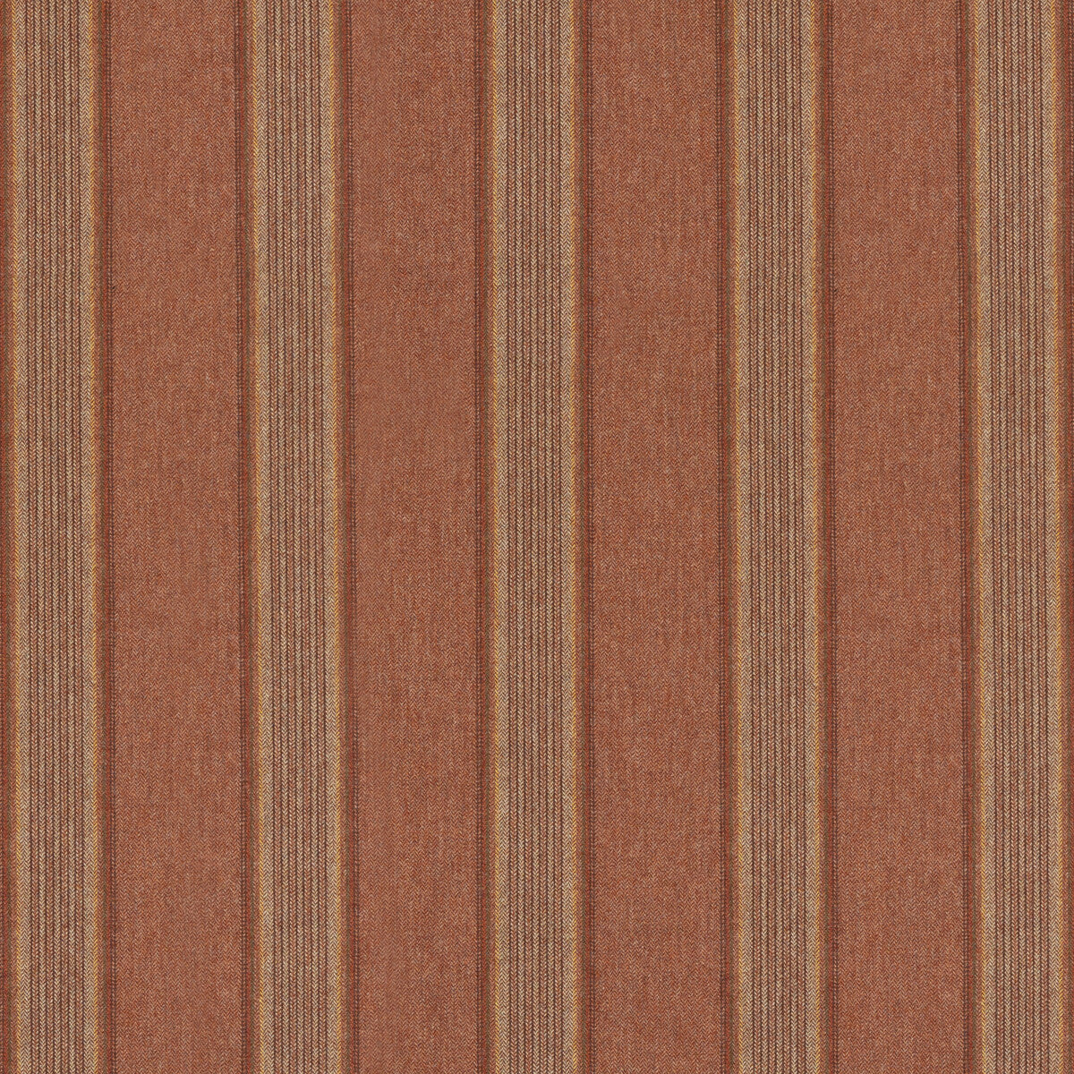 Moray Stripe fabric in russet color - pattern FD808.V55.0 - by Mulberry in the Mulberry Wools IV collection