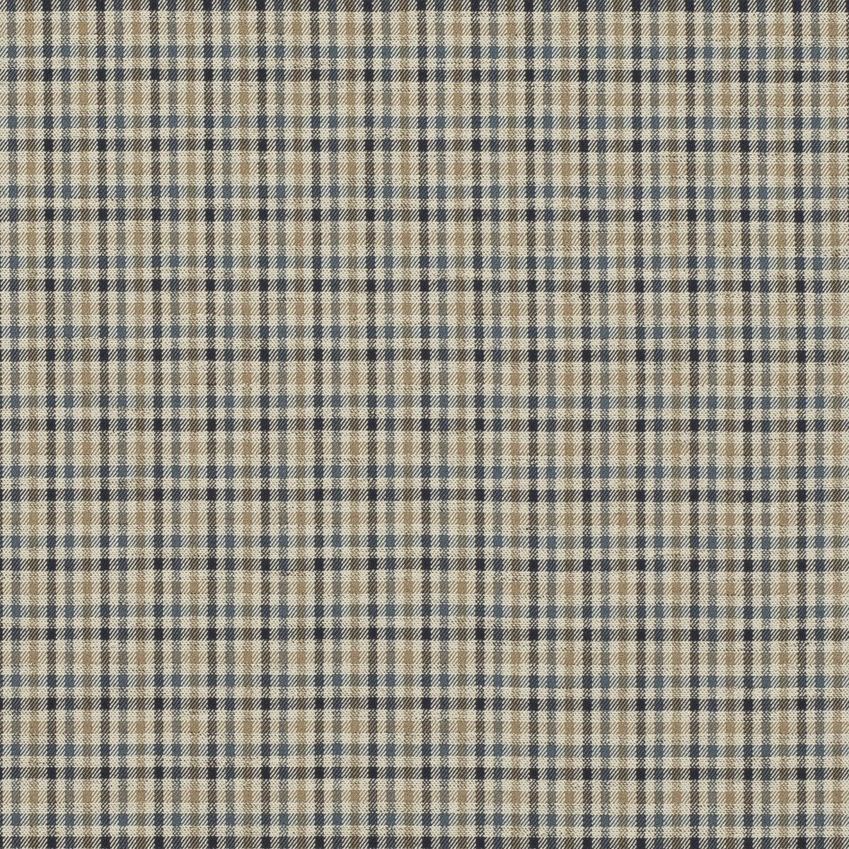 Babington Check fabric in indigo color - pattern FD810.H10.0 - by Mulberry in the Icons Fabrics collection