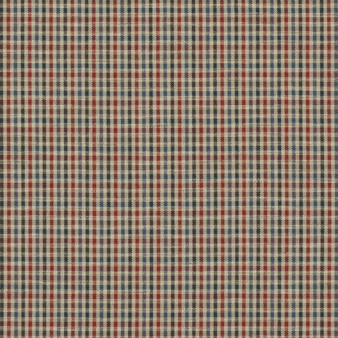 Babington Check fabric in red/blue color - pattern FD810.V110.0 - by Mulberry in the Icons Fabrics collection