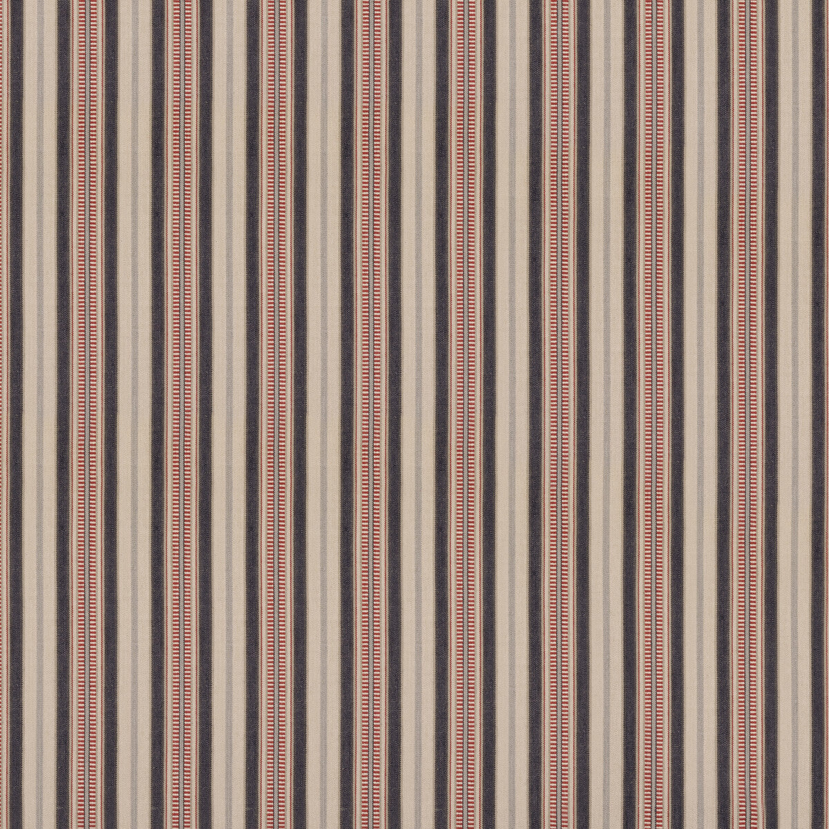 Shelter Stripe fabric in indigo/red color - pattern FD820.G103.0 - by Mulberry in the Westerly Stripes collection
