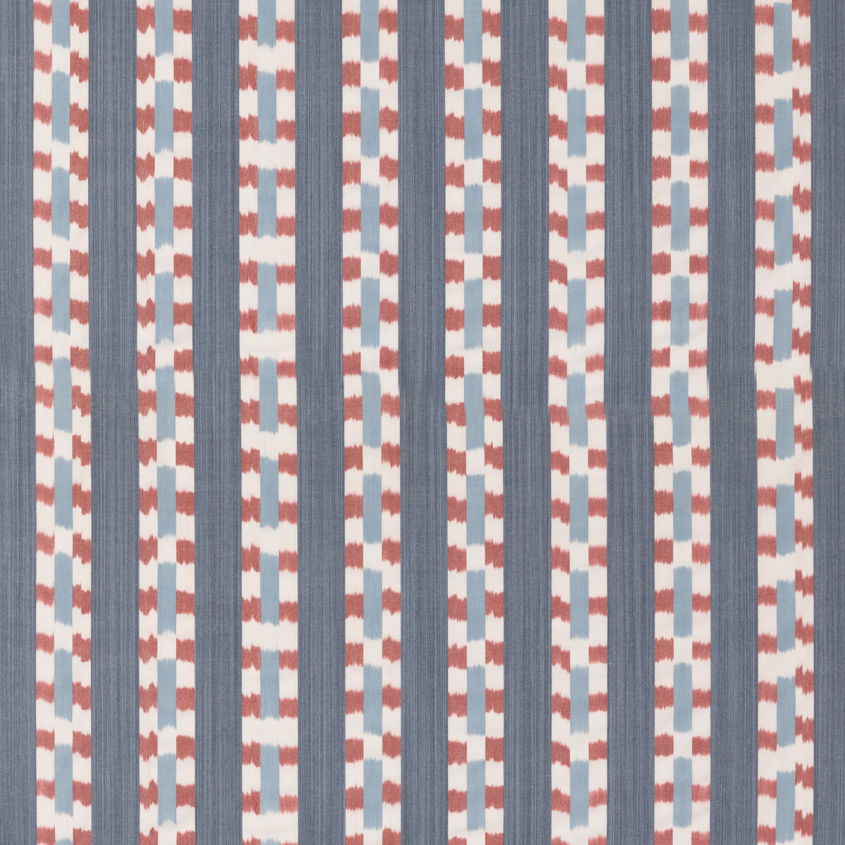 Wayfarer Stripe fabric in blue/red color - pattern FD822.G103.0 - by Mulberry in the Westerly Stripes collection