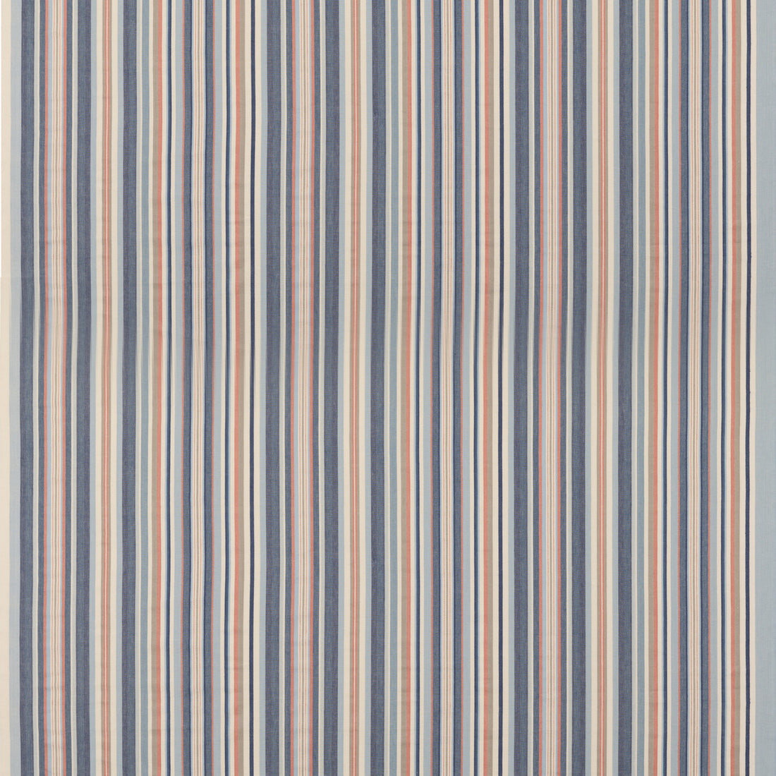 Medford Stripe fabric in blue/rust color - pattern FD823.G103.0 - by Mulberry in the Westerly Stripes collection