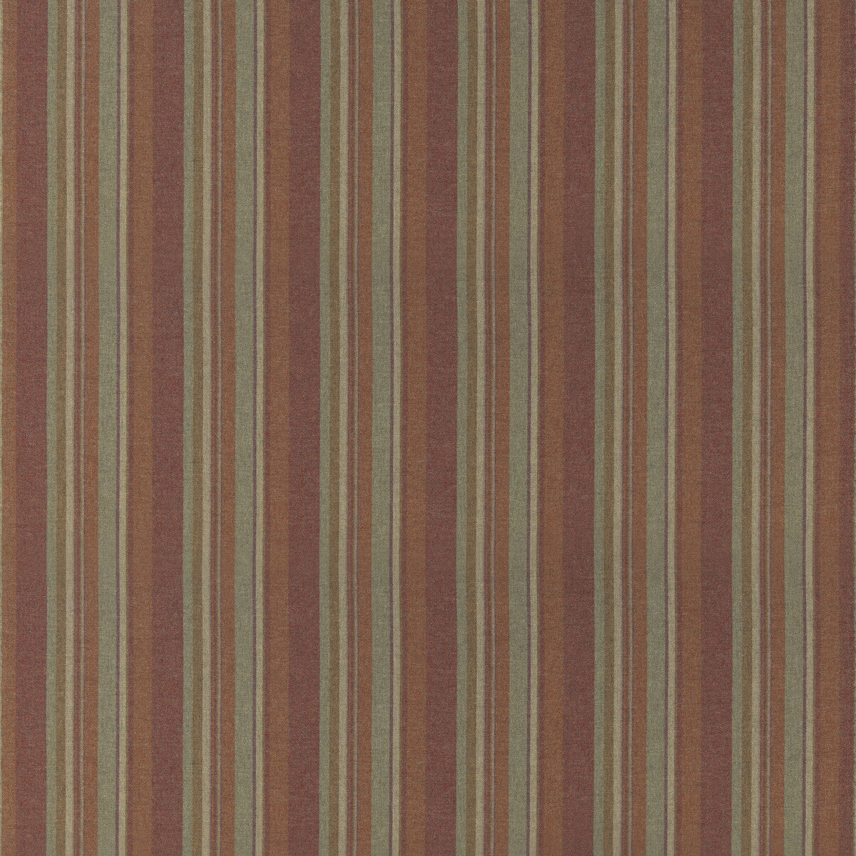 Lindisfarne Stripe fabric in russet sage color - pattern number FD839.V171.0 - by Mulberry in the Mulberry Wools V collection