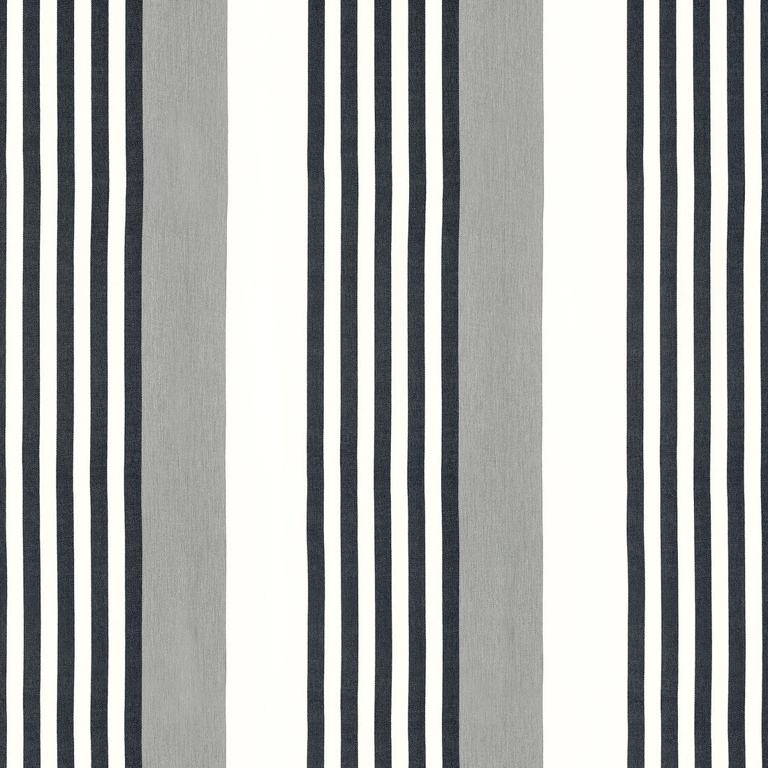 Riviera Stripe fabric in sterling and charcoal color - pattern number FWW81769 - by Thibaut in the Locale Wide Width collection