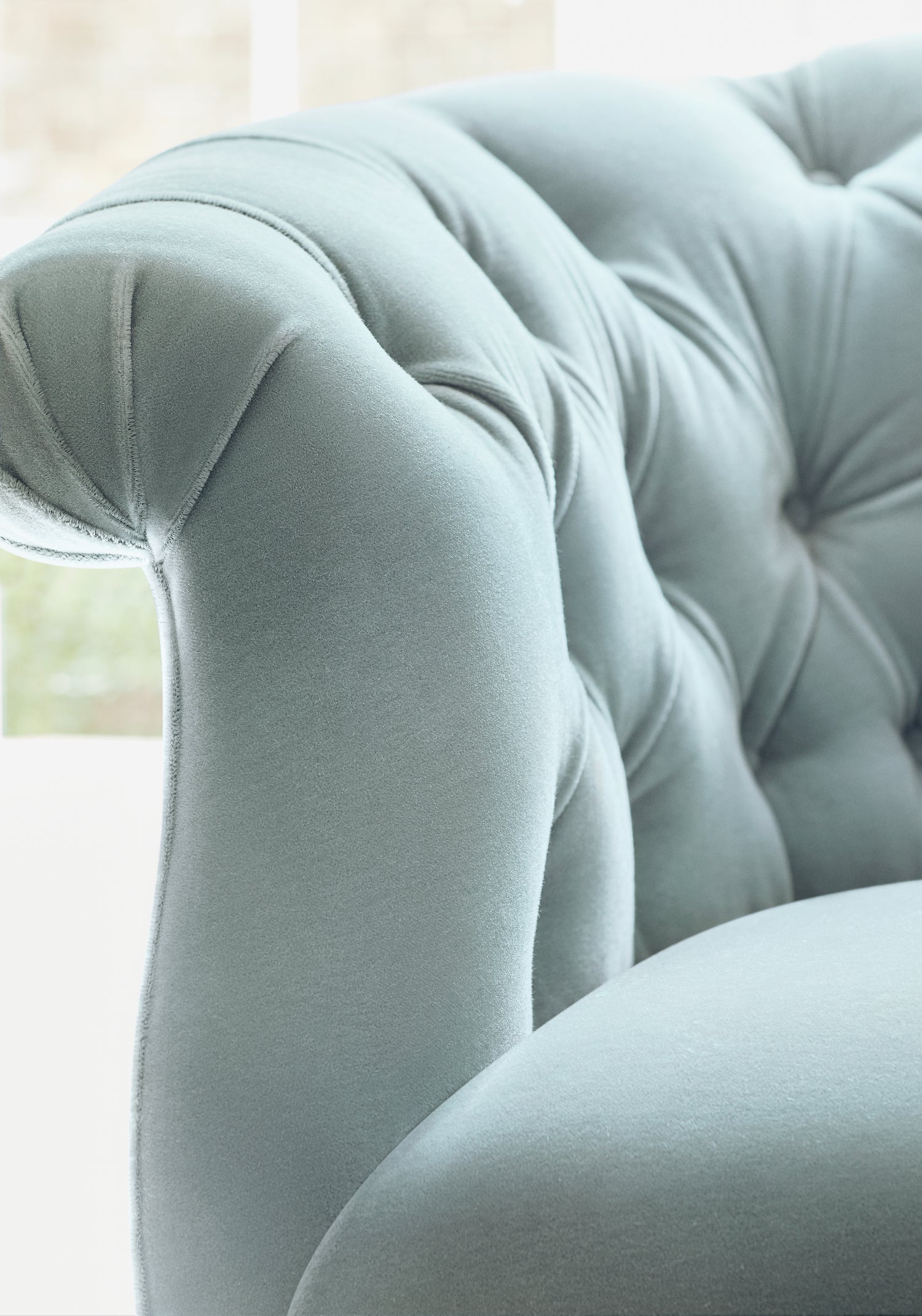 Detailed Miles Mohair Velvet woven fabric in cloud color - pattern number W72827 by Thibaut in the Woven Resource Vol 13 Fusion Velvets collection