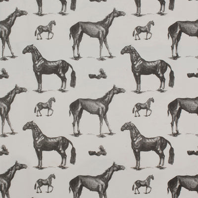 Horses Description fabric in black and white color - pattern GDT3990.001.0 - by Gaston y Daniela