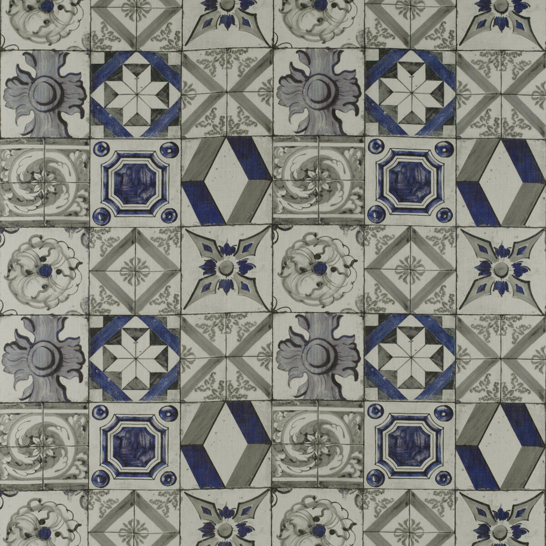 Trastevere fabric in azul/gris color - pattern GDT5332.004.0 - by Gaston y Daniela in the Tierras collection