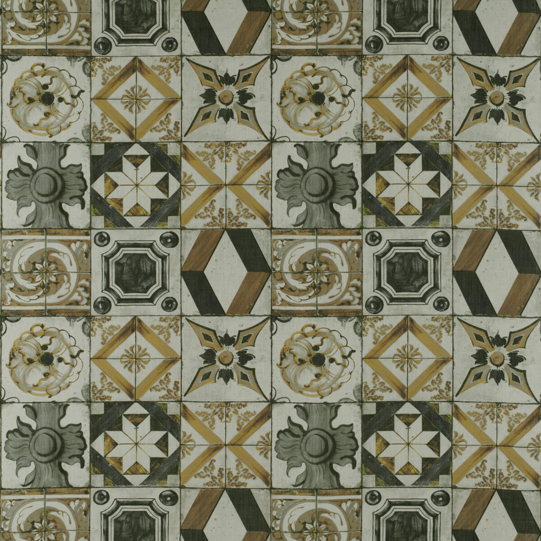 Trastevere fabric in oro/gris color - pattern GDT5332.005.0 - by Gaston y Daniela in the Tierras collection