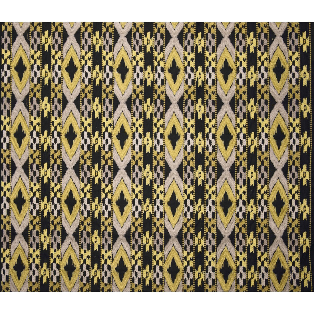 Queen fabric in blk/amarillo color - pattern GDT5403.4.0 - by Gaston y Daniela in the Gaston Africalia collection