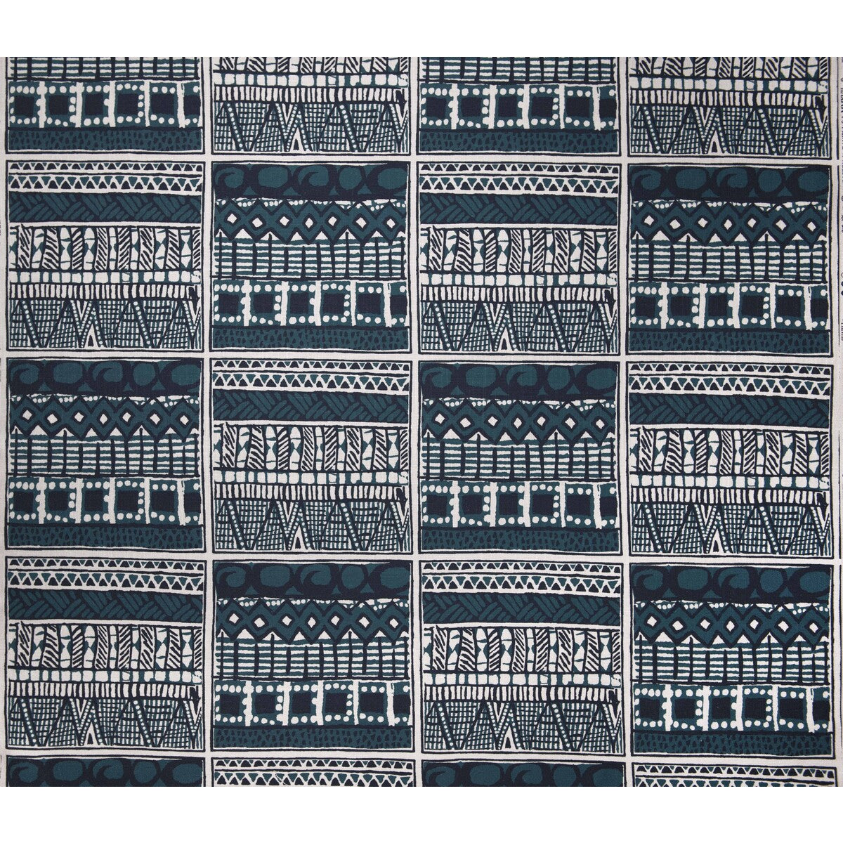 Suajili fabric in azul petrole color - pattern GDT5404.3.0 - by Gaston y Daniela in the Gaston Africalia collection