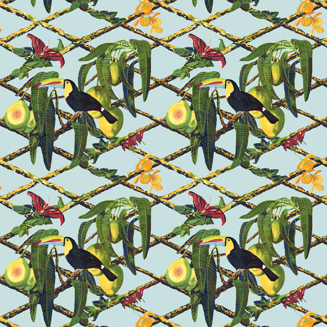 Tucan fabric in original color - pattern GDT5539.001.0 - by Gaston y Daniela in the Gaston Libreria collection