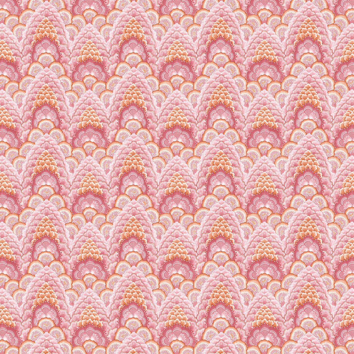 Ganges fabric in rosa/naranja color - pattern GDT5543.003.0 - by Gaston y Daniela in the Gaston Libreria collection