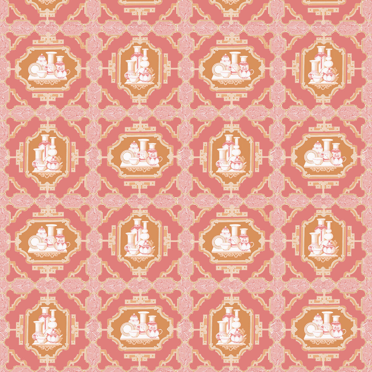 Porcelanas fabric in pomelo color - pattern GDT5544.004.0 - by Gaston y Daniela in the Gaston Libreria collection