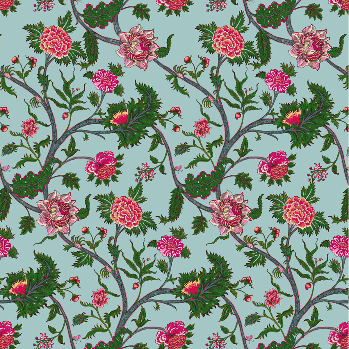 Palampore fabric in azul color - pattern GDT5545.003.0 - by Gaston y Daniela in the Gaston Libreria collection