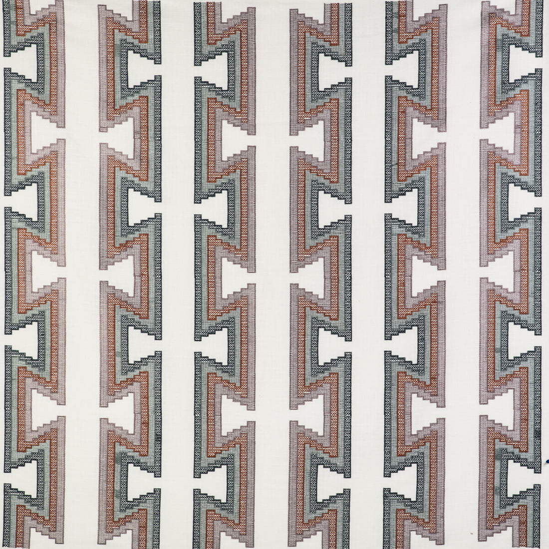 Trazo fabric in oceano/brique color - pattern GDT5546.001.0 - by Gaston y Daniela in the Gaston Libreria collection