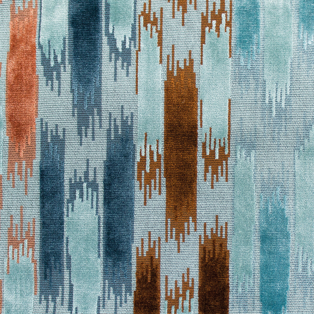 Aragon fabric in azul/teja color - pattern GDT5566.001.0 - by Gaston y Daniela in the Gaston Nuevo Mundo collection