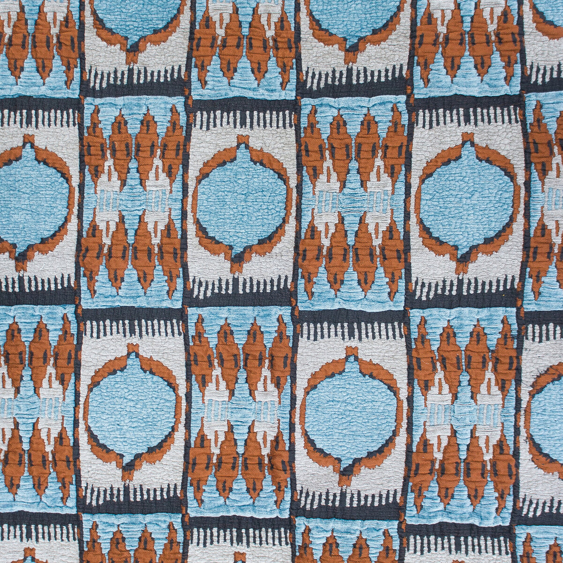 Cuzco fabric in azul/teja color - pattern GDT5571.003.0 - by Gaston y Daniela in the Gaston Nuevo Mundo collection