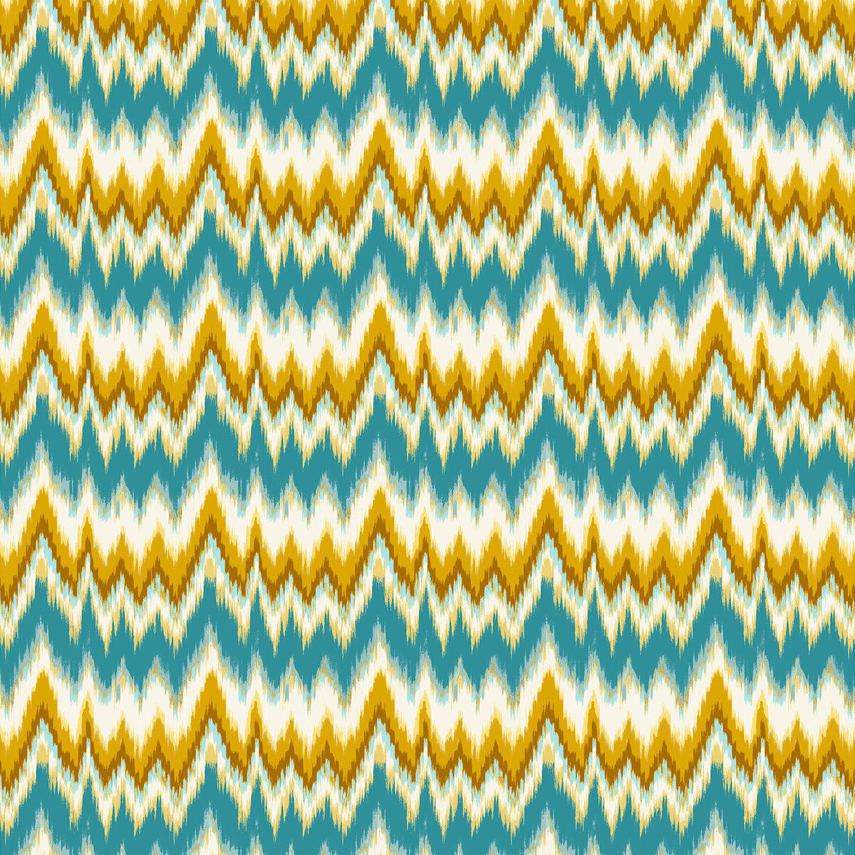 Cala Figuera fabric in turquesa/ocre color - pattern GDT5677.003.0 - by Gaston y Daniela in the Gaston Maiorica collection