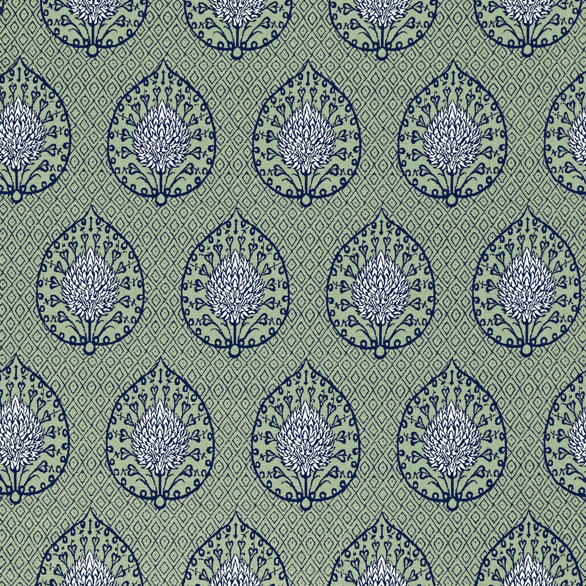 Palmeta fabric in fondo verde color - pattern number GDT5692.002.0 - by Gaston y Daniela in the Gaston y Daniela Marco Polo Indoor/Outdoor collection
