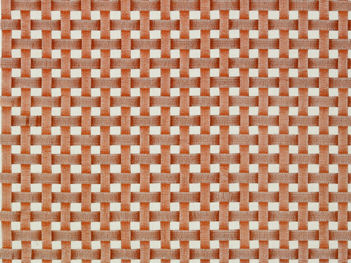 Grillwork fabric in rust color - pattern number GI 00021965 - by Scalamandre in the Old World Weavers collection