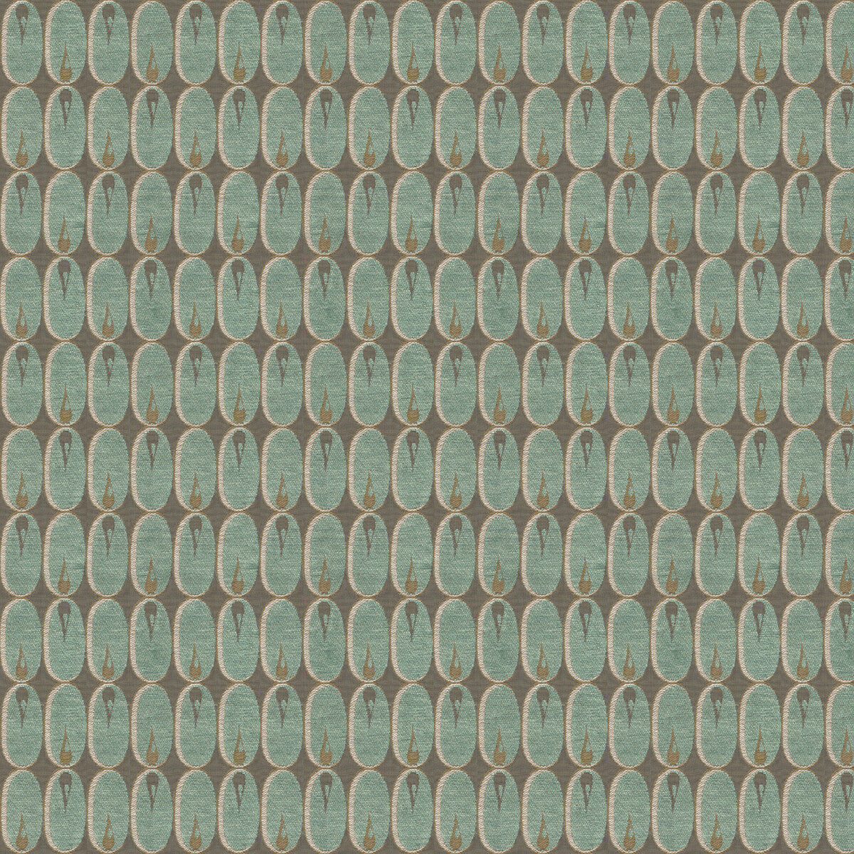 Oval Flame fabric in aqua color - pattern GWF-2924.13.0 - by Lee Jofa Modern in the Allegra Hicks II collection