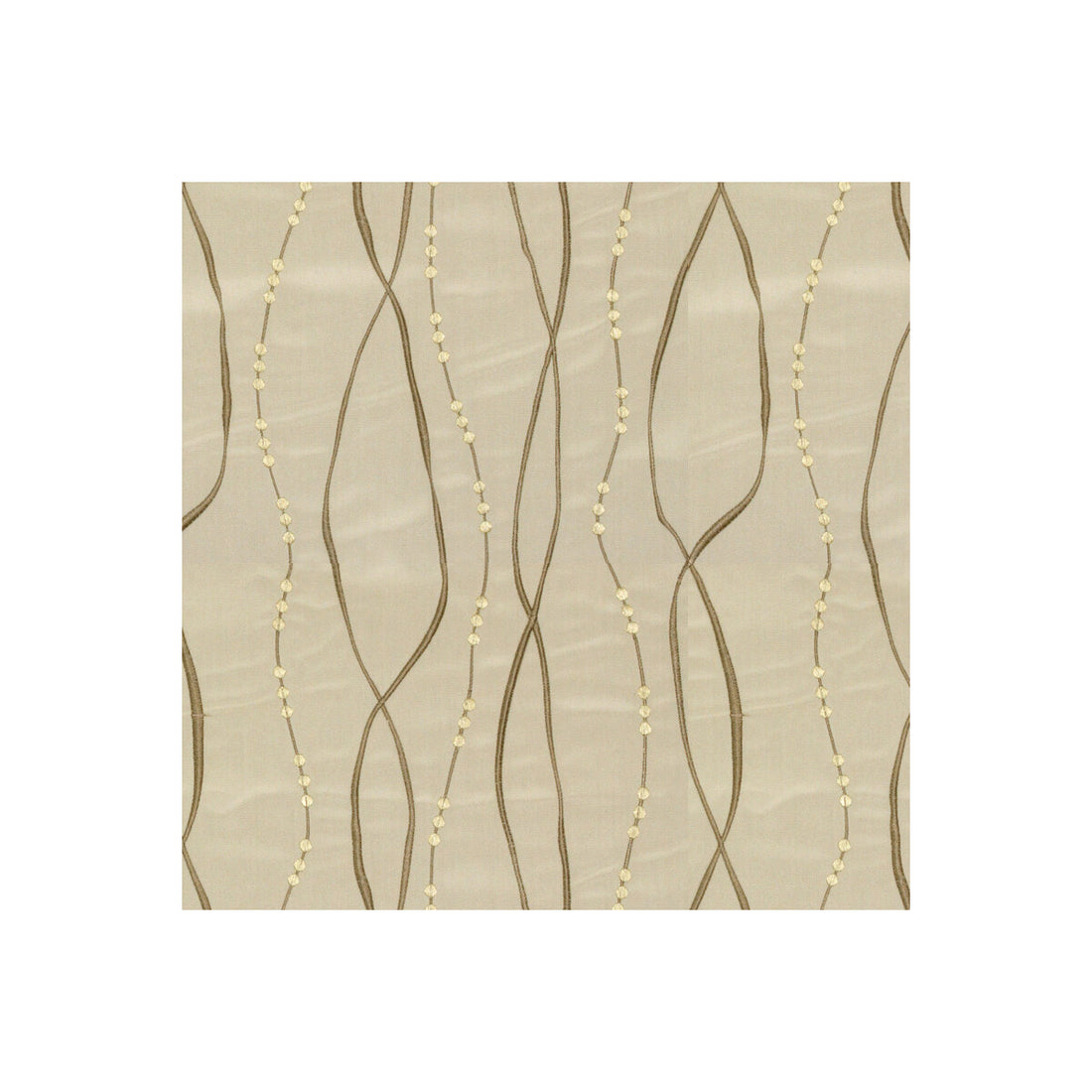 Entwine Emb fabric in taupe/lime color - pattern GWF-3221.411.0 - by Lee Jofa Modern in the Ventana Solarium collection