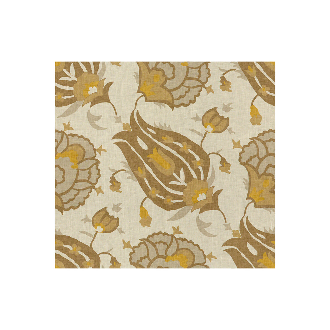 Turkish Flower fabric in grey/bronze color - pattern GWF-3319.640.0 - by Lee Jofa Modern in the David Hicks 3 By Ashley Hicks collection