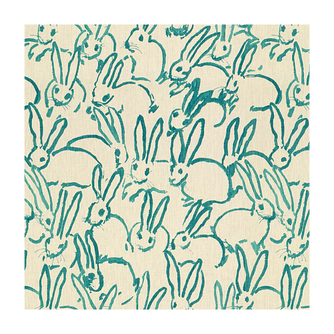 Hutch Print fabric in turquoise color - pattern GWF-3523.13.0 - by Lee Jofa Modern in the Hunt Slonem For Groundworks collection