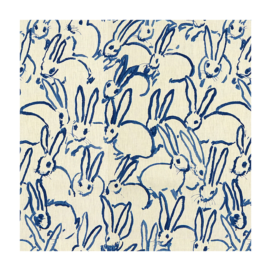 Hutch Print fabric in navy color - pattern GWF-3523.50.0 - by Lee Jofa Modern in the Hunt Slonem For Groundworks collection