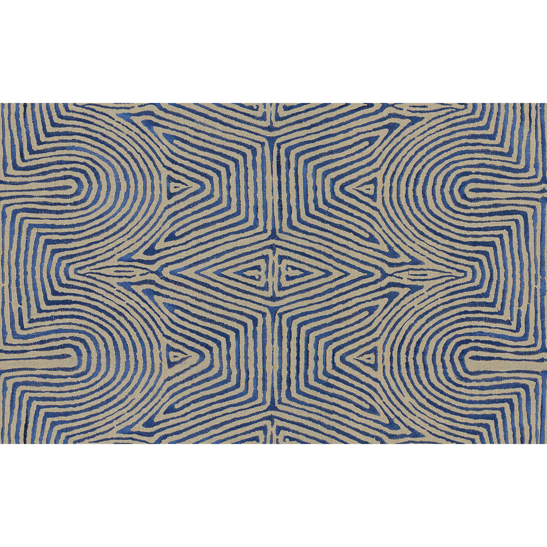 Julia Emb fabric in flax/blue color - pattern GWF-3708.1650.0 - by Lee Jofa Modern in the Prism collection