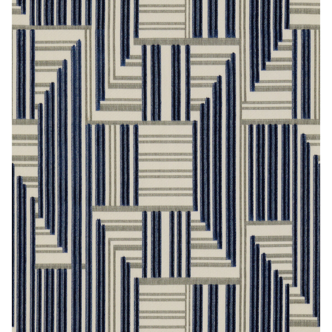 Cuboid Velvet fabric in navy/grey color - pattern GWF-3710.1150.0 - by Lee Jofa Modern in the Prism collection
