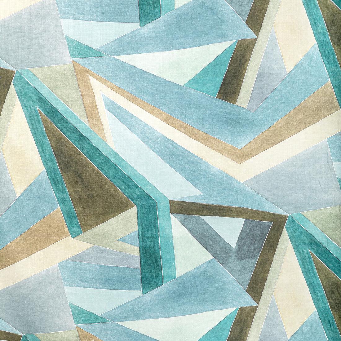 Roulade Print fabric in aqua/dune color - pattern GWF-3772.635.0 - by Lee Jofa Modern in the Rhapsody collection