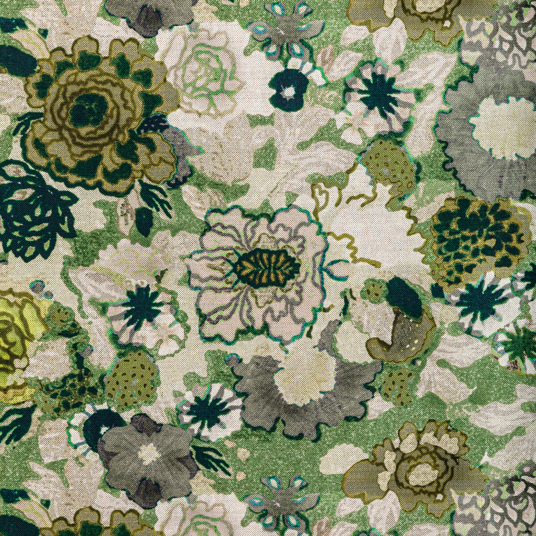 Arioso Print fabric in stone/jade color - pattern GWF-3774.311.0 - by Lee Jofa Modern in the Rhapsody collection