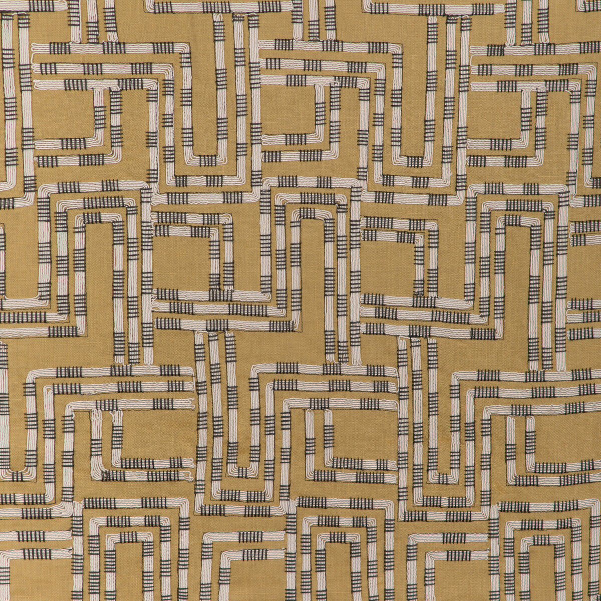 Circuit Emb fabric in ochre color - pattern number GWF-3813.4.0 - by Lee Jofa Modern in the Cadence collection