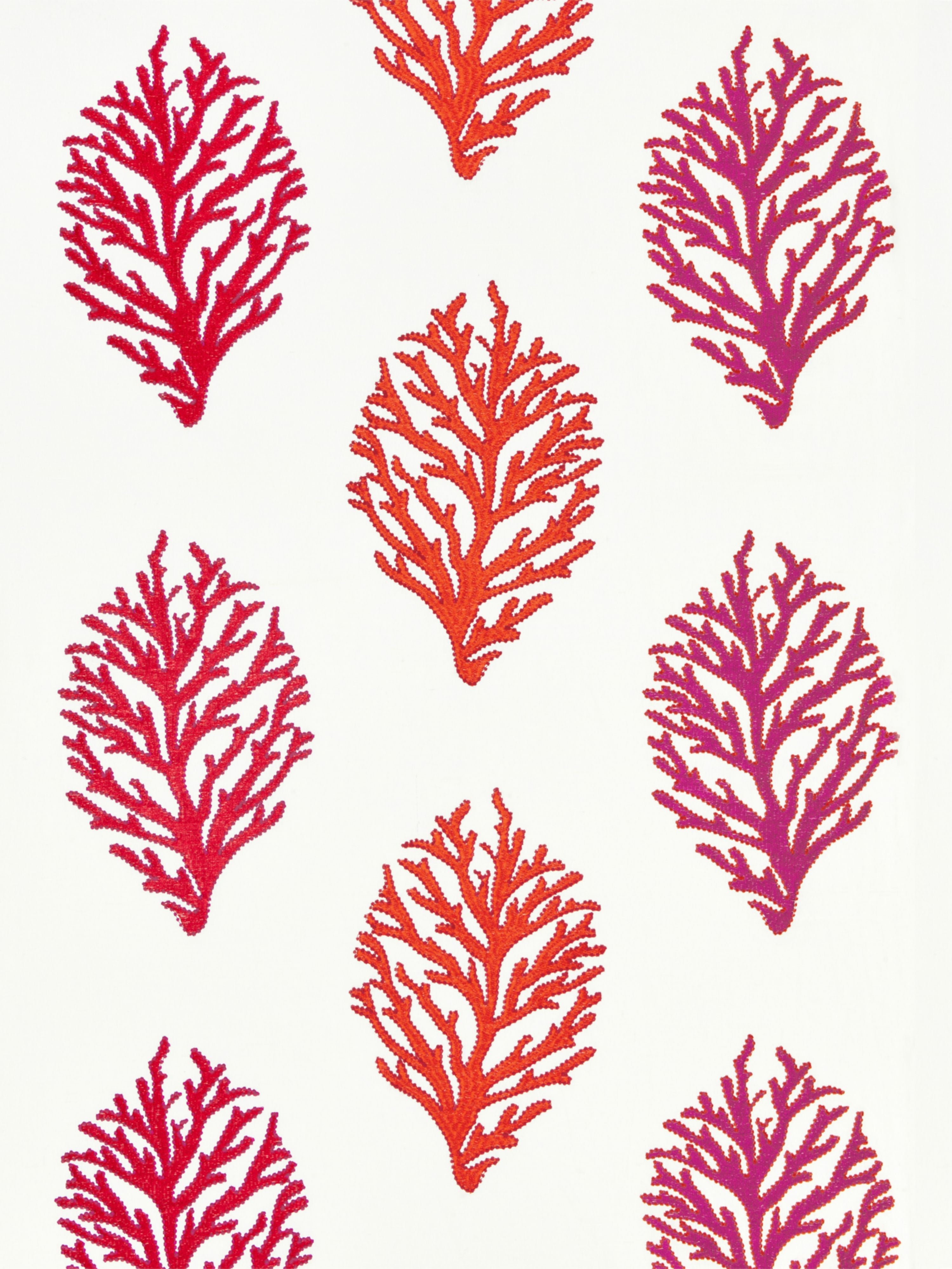 Coral Reef Embroidery fabric in passion fruit color - pattern number GW 000127204 - by Scalamandre in the Grey Watkins collection