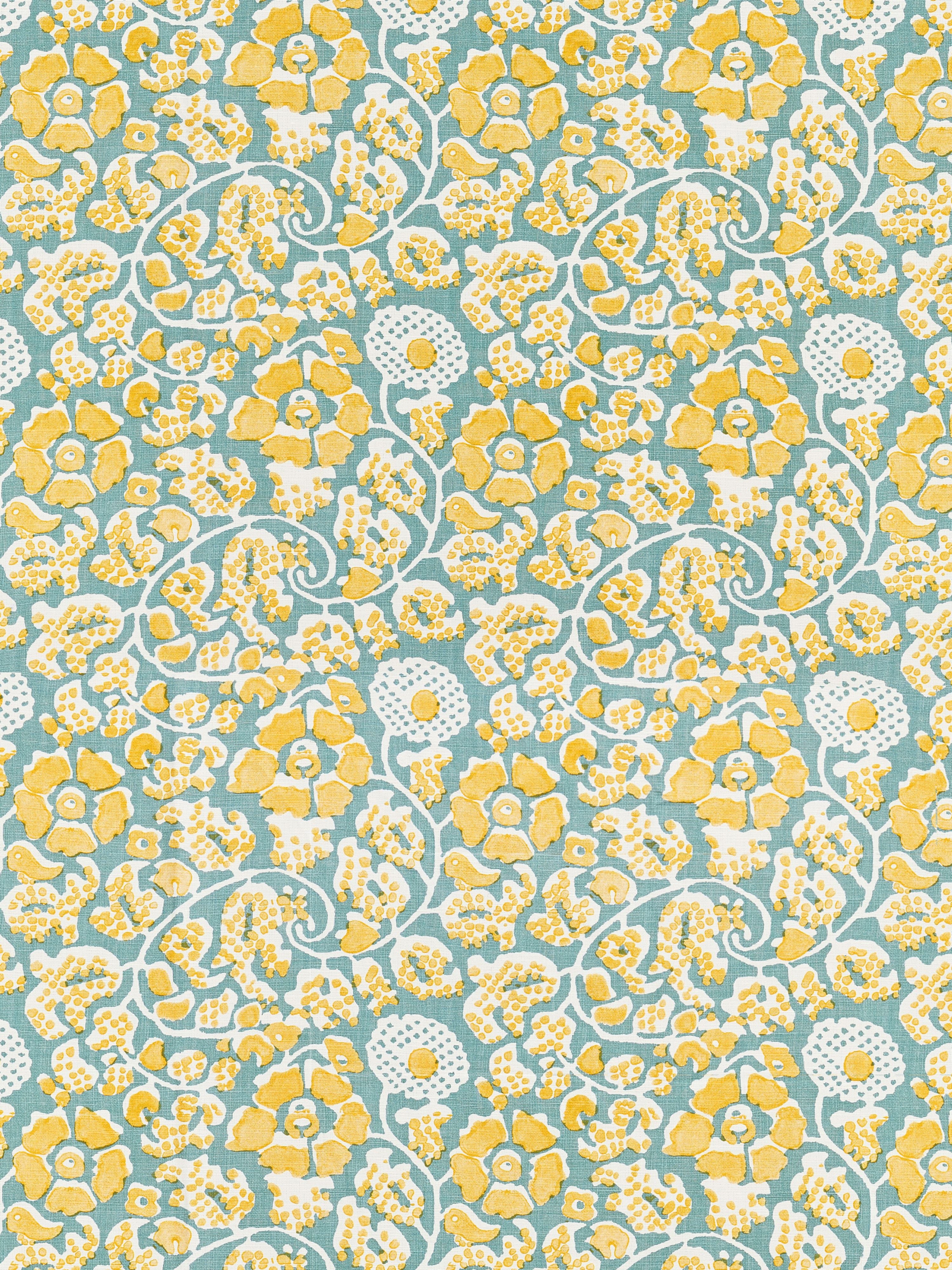 Maiden Floral fabric in aruba color - pattern number GW 000216629 - by Scalamandre in the Grey Watkins collection