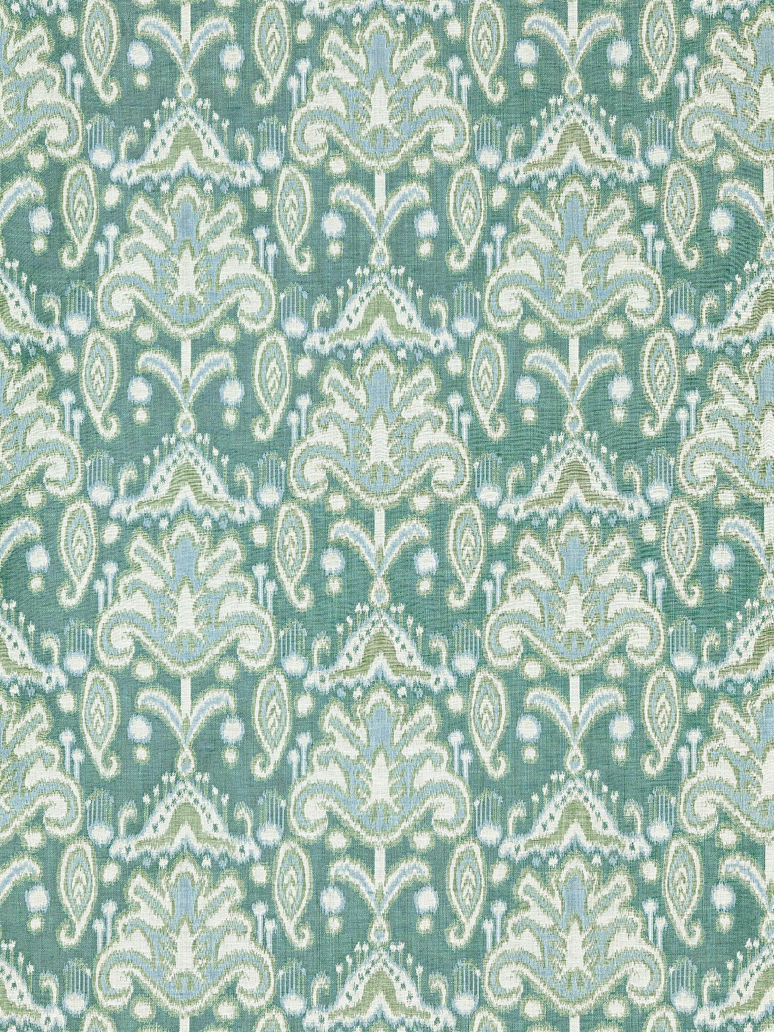 Kandira Ikat fabric in turquoise color - pattern number GW 000327210 - by Scalamandre in the Grey Watkins collection