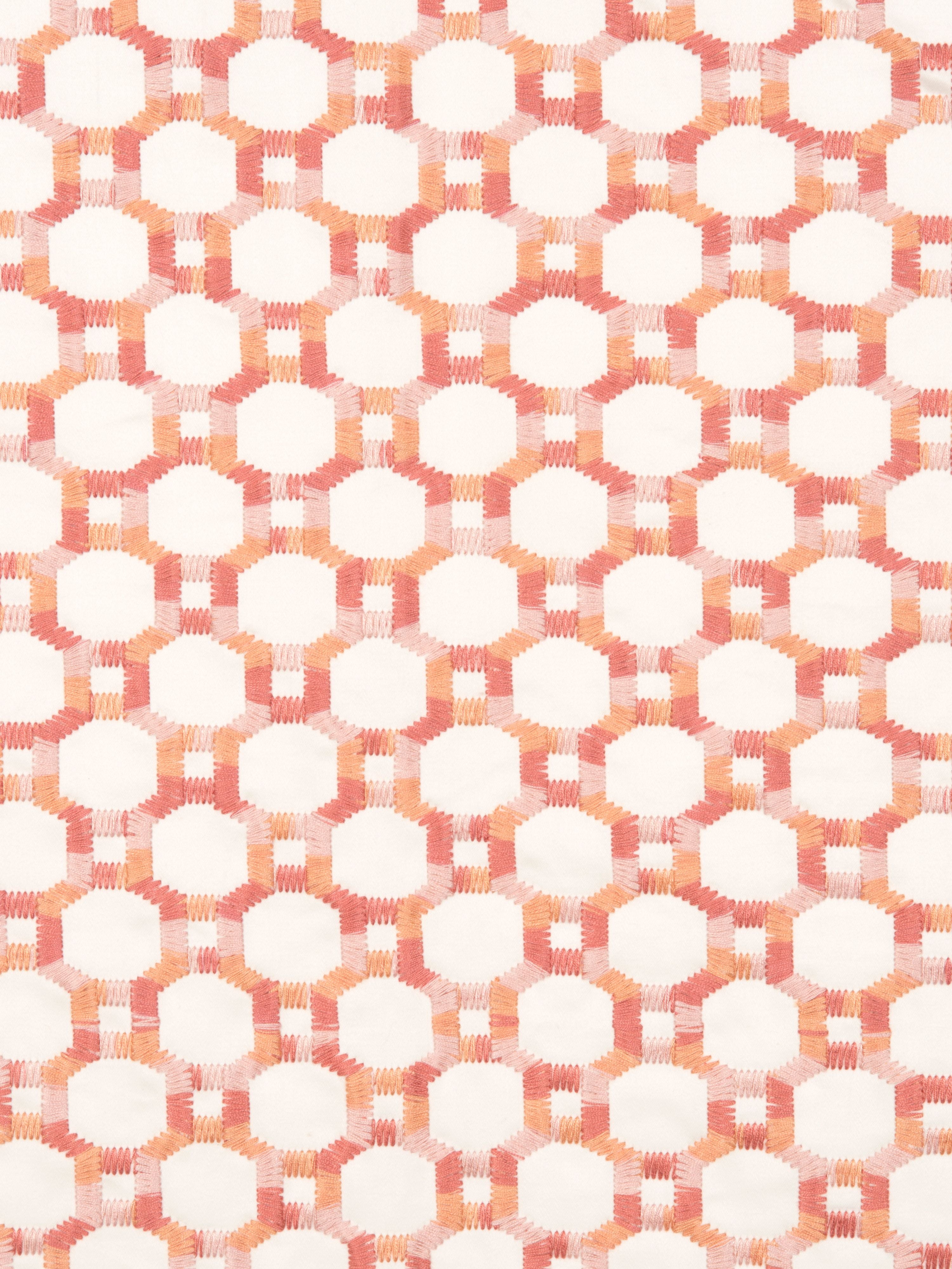 Island Trellis fabric in peach color - pattern number HN 000342014 - by Scalamandre in the Stark Scalamandre Fabric LLC collection