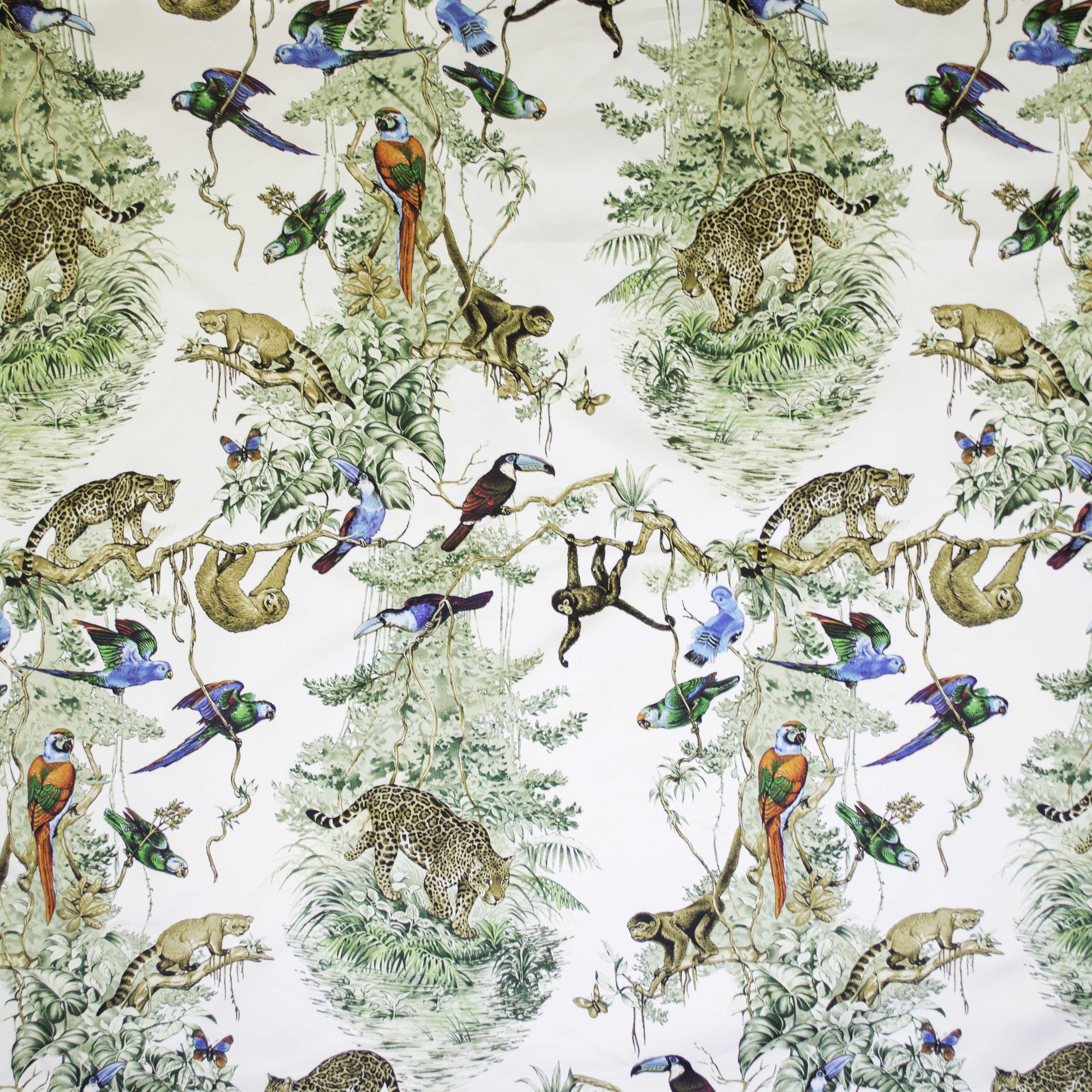 Habitat fabric in green color - pattern number 08748 - by Europatex in the Habitat collection