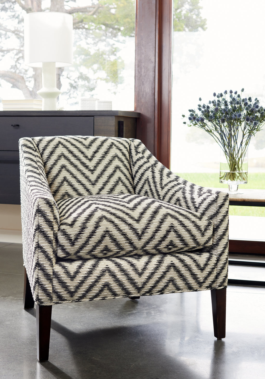 Chair featuring Aliso fabric in onyx color - pattern number W8823 - by Thibaut in the Haven collection