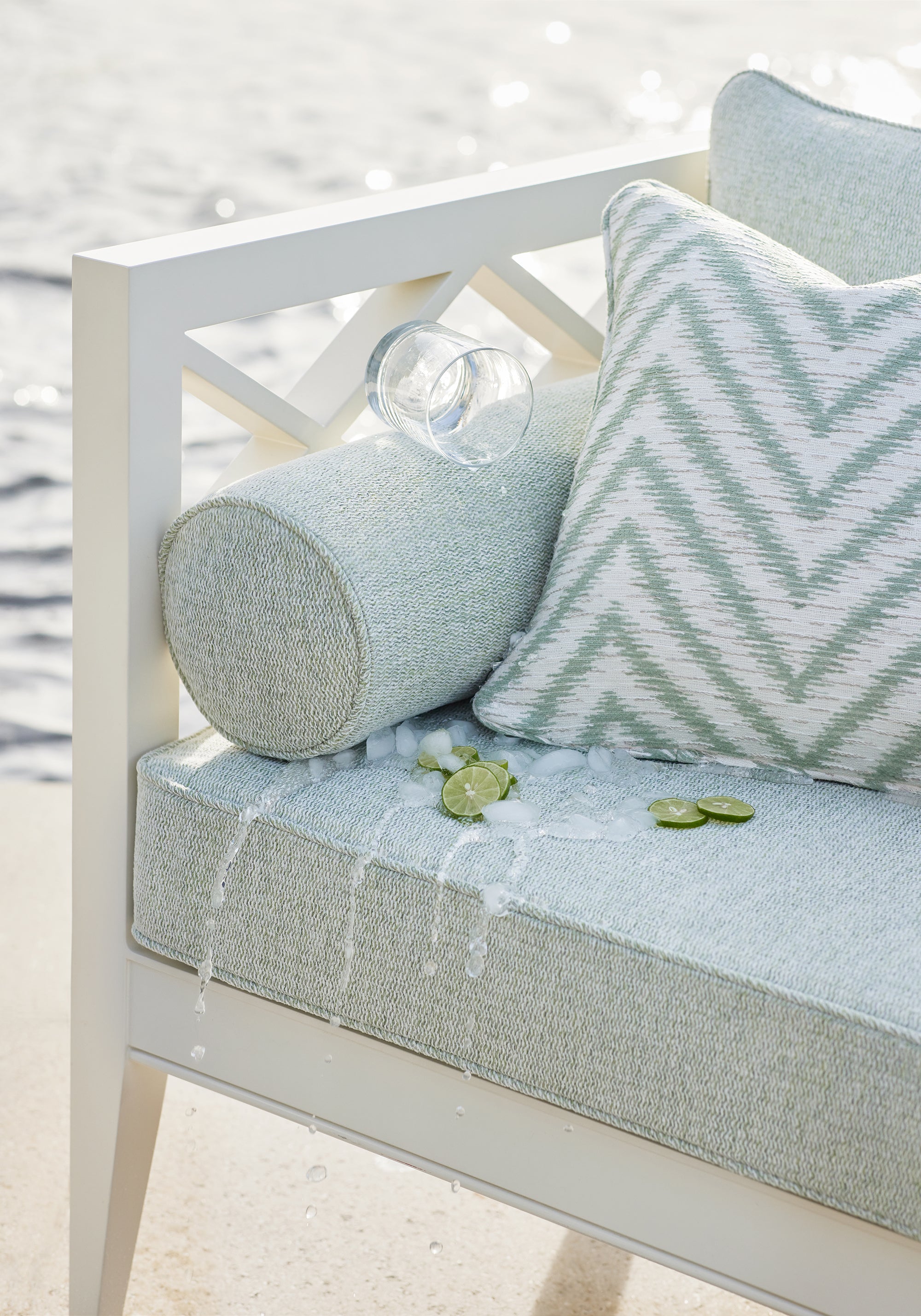 Spill resistant Aliso fabric in aloe color - pattern number W8817 - by Thibaut in the Haven collection