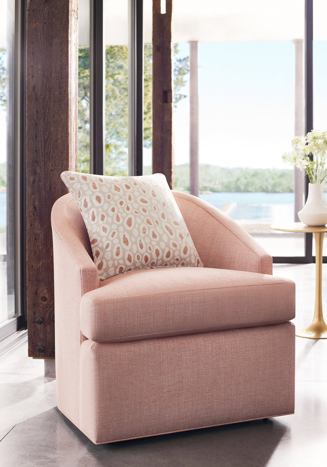Chair featuring Sacchi fabric in clay color - pattern number W8762 - by Thibaut in the Haven Textures collection