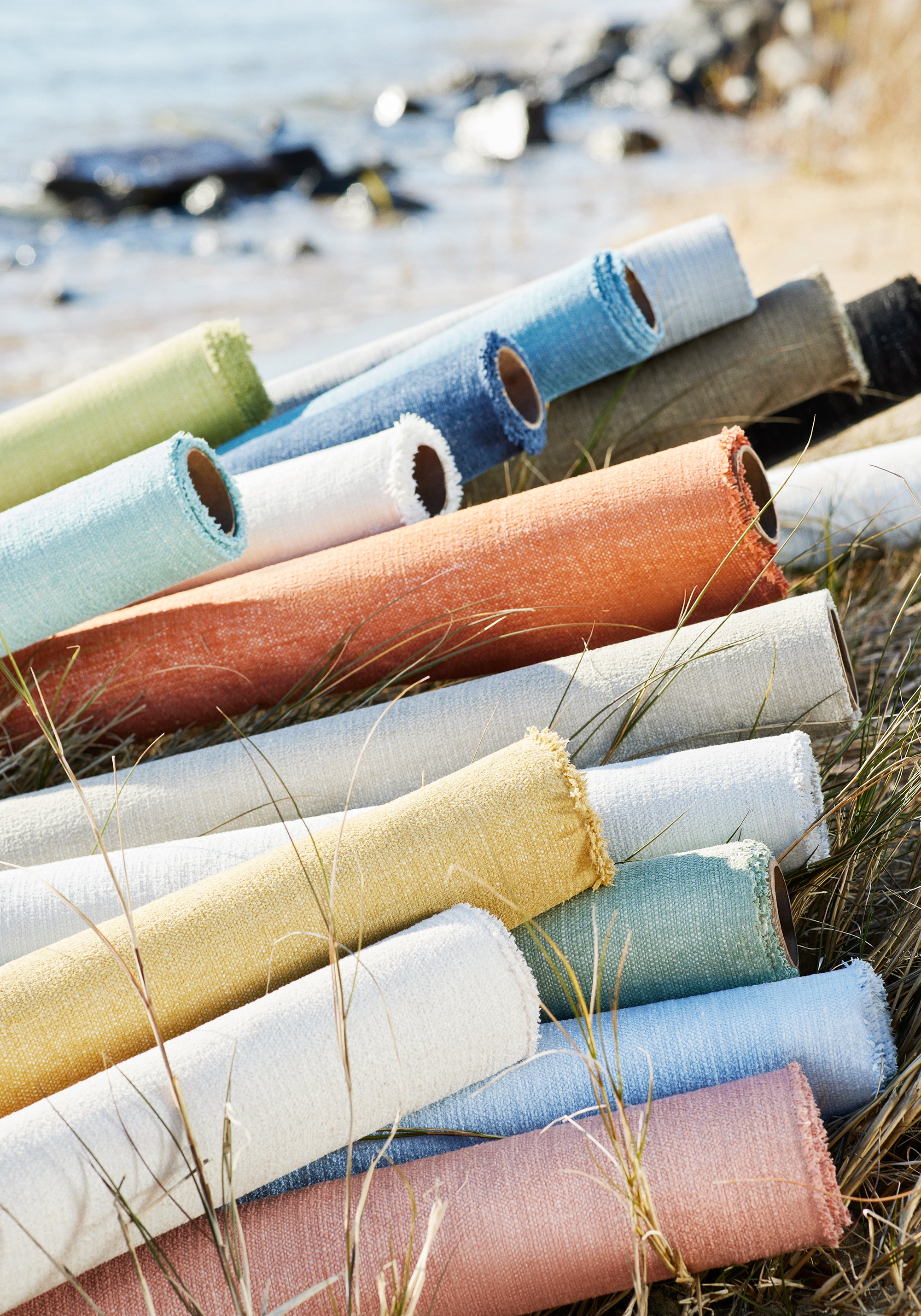 Close view of Veda fabric in cafe color - pattern number W8712 - by Thibaut in the Haven Textures collection