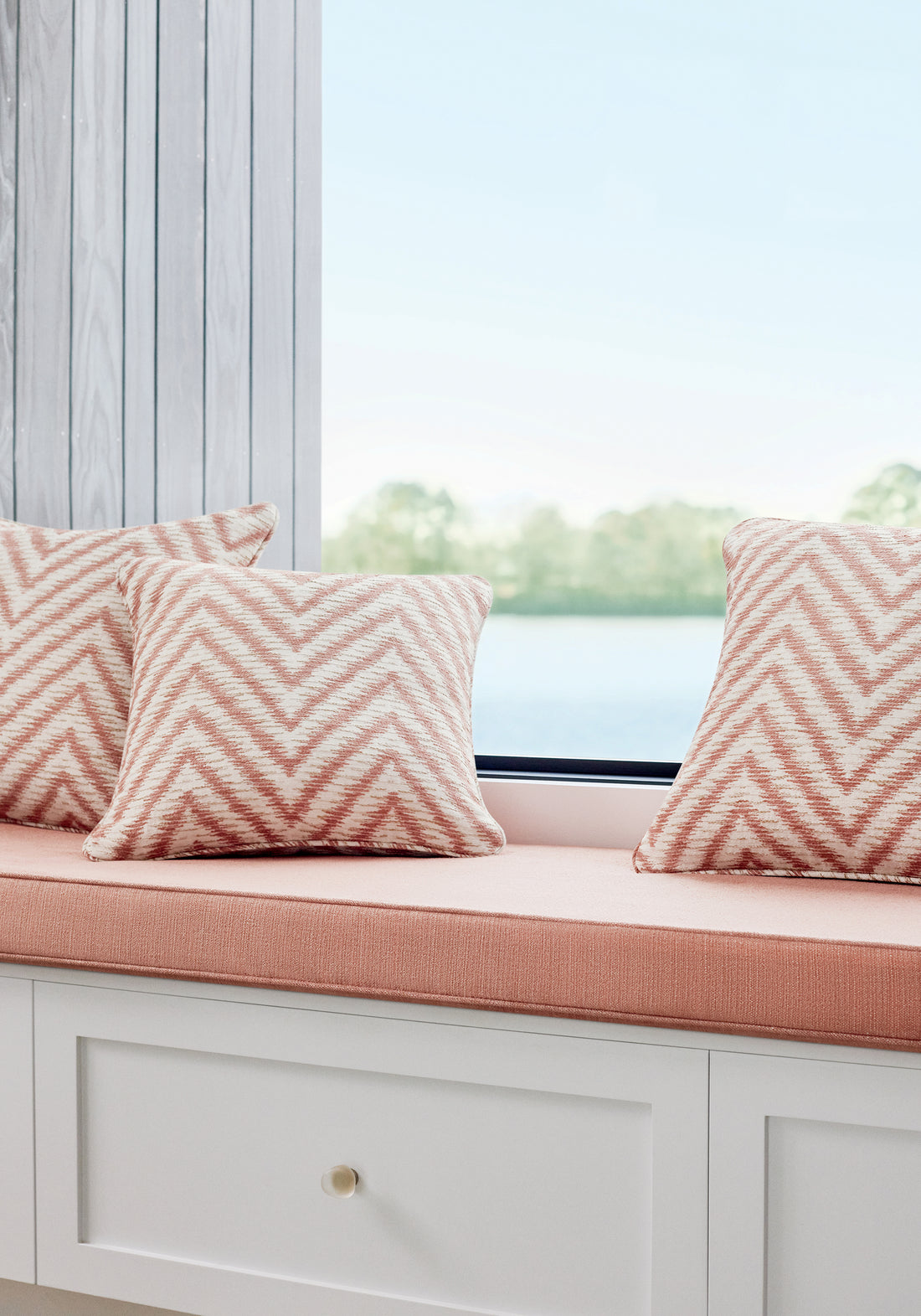 Pillows featuring Aliso fabric in clay color - pattern number W8816 - by Thibaut in the Haven collection