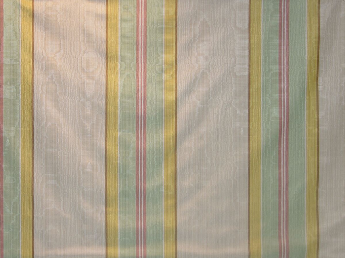 Riviera Moire Stripe fabric in cream/multi color - pattern number IB 00011952 - by Scalamandre in the Old World Weavers collection