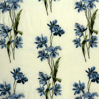 Eden Embroidery fabric in blue color - pattern J0553.630.0 - by G P &amp; J Baker in the Mallory collection