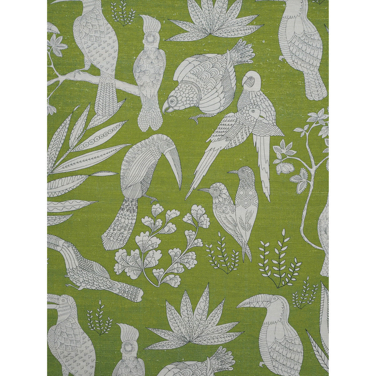 Silk Bird fabric in pistachio color - pattern JAG-50063.234.0 - by Brunschwig & Fils in the Festival collection