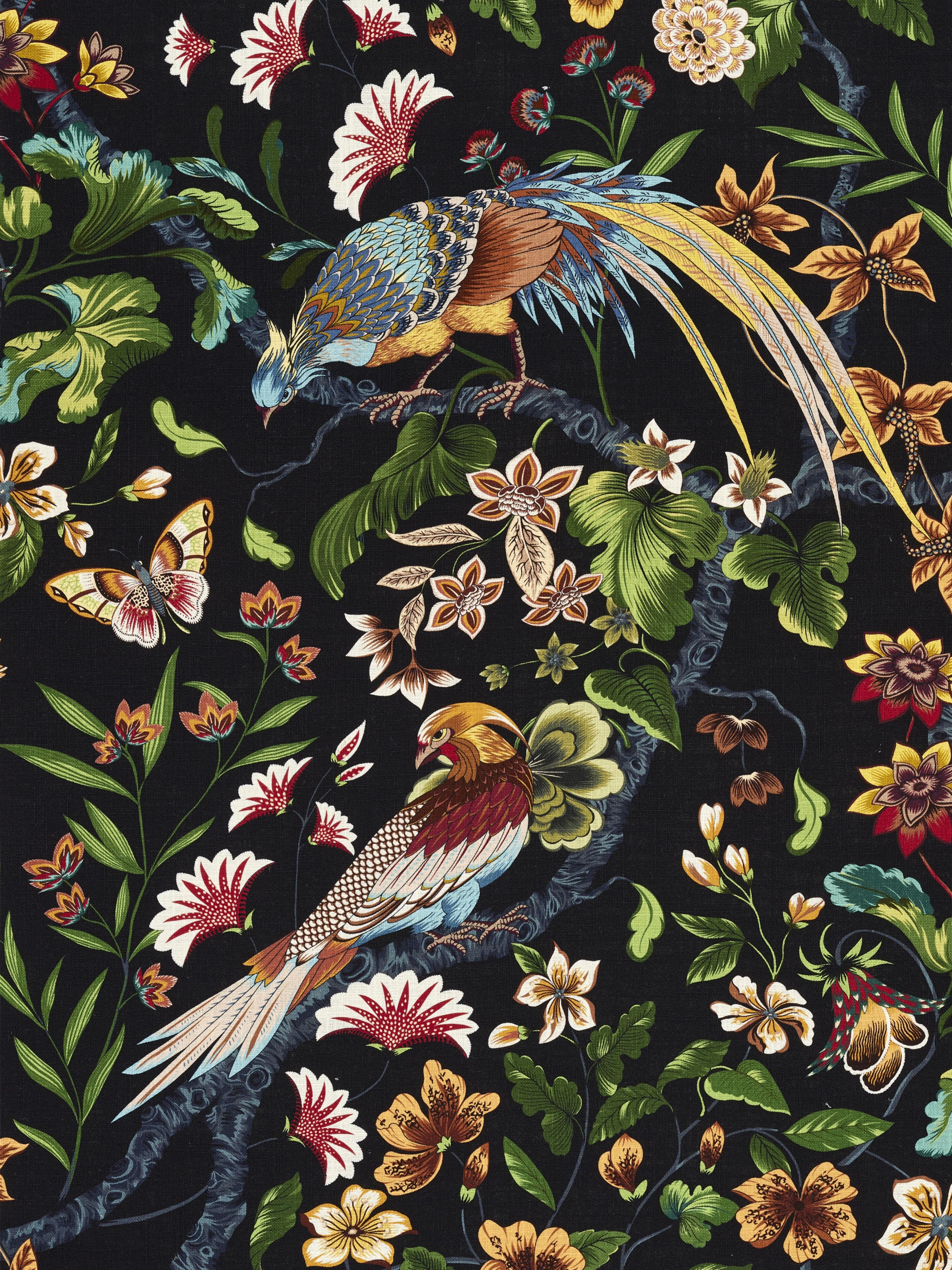 Botany Bay fabric in black ruby color - pattern number JP 00021340 - by Scalamandre in the Old World Weavers collection