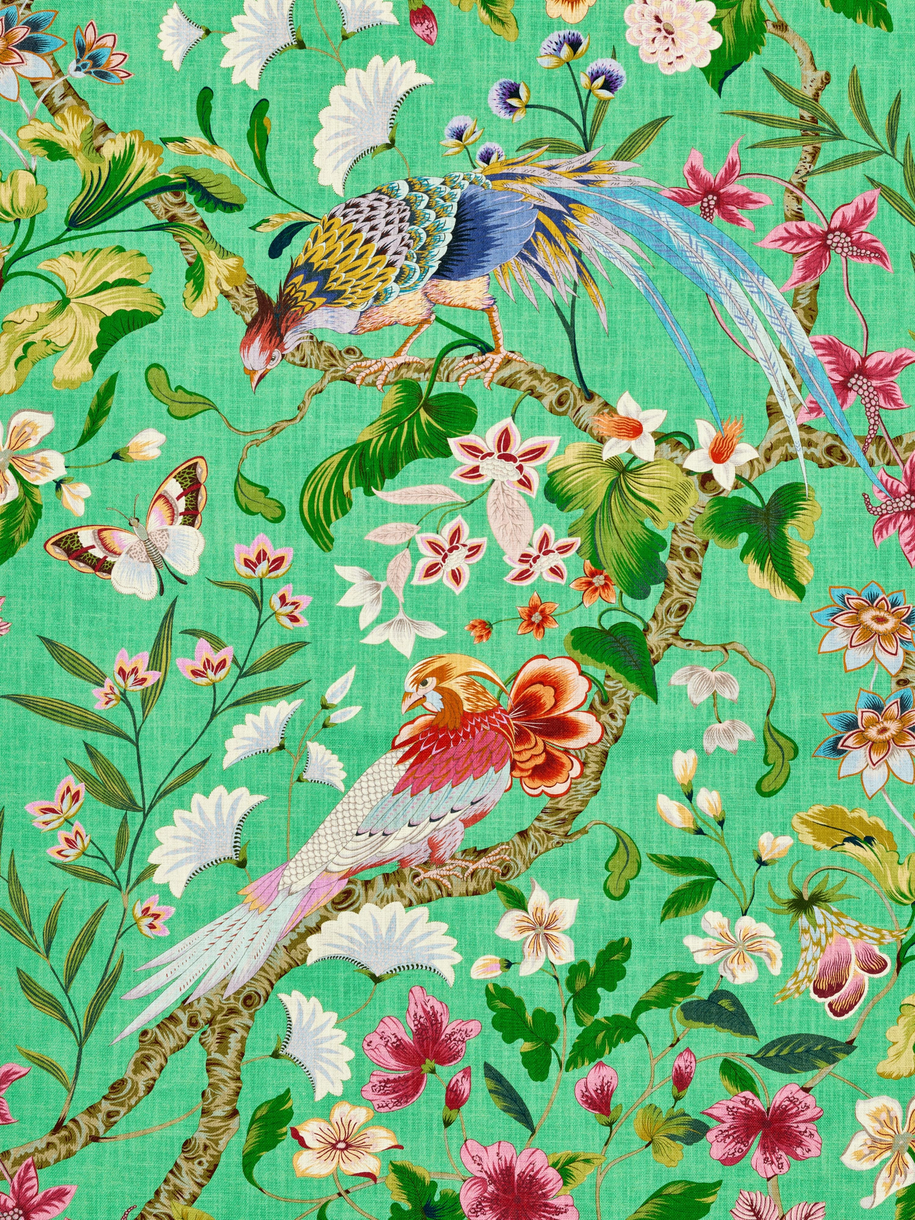 Botany Bay fabric in jade color - pattern number JP 00061340 - by Scalamandre in the Old World Weavers collection